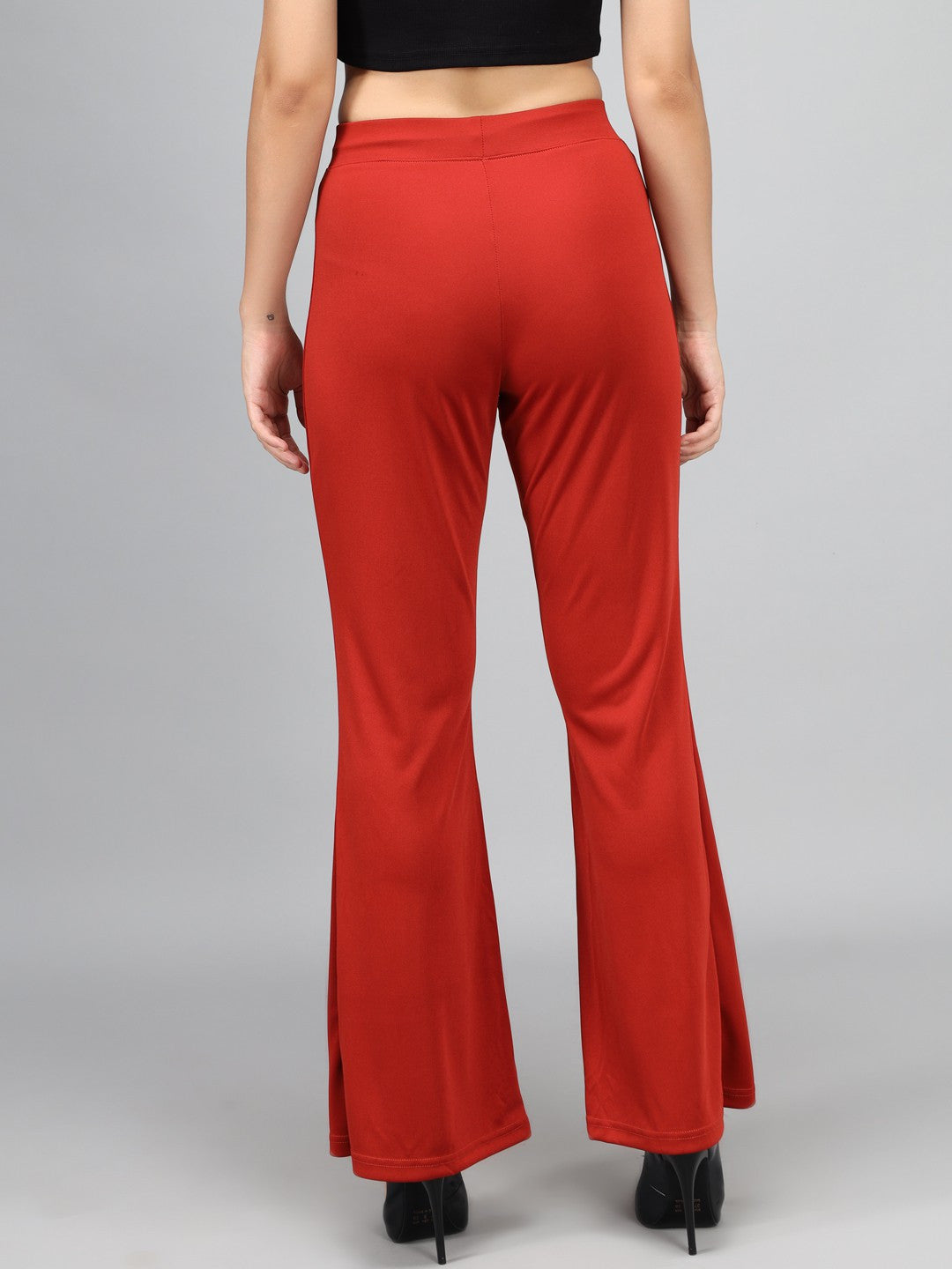 KOTTY Flared Women Maroon Trousers 