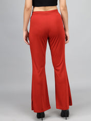 KOTTY Flared Women Maroon Trousers 