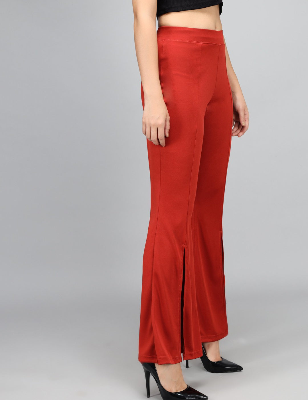 KOTTY Flared Women Maroon Trousers 