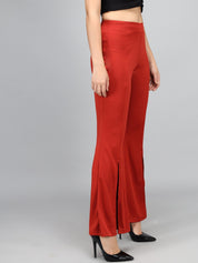 KOTTY Flared Women Maroon Trousers 