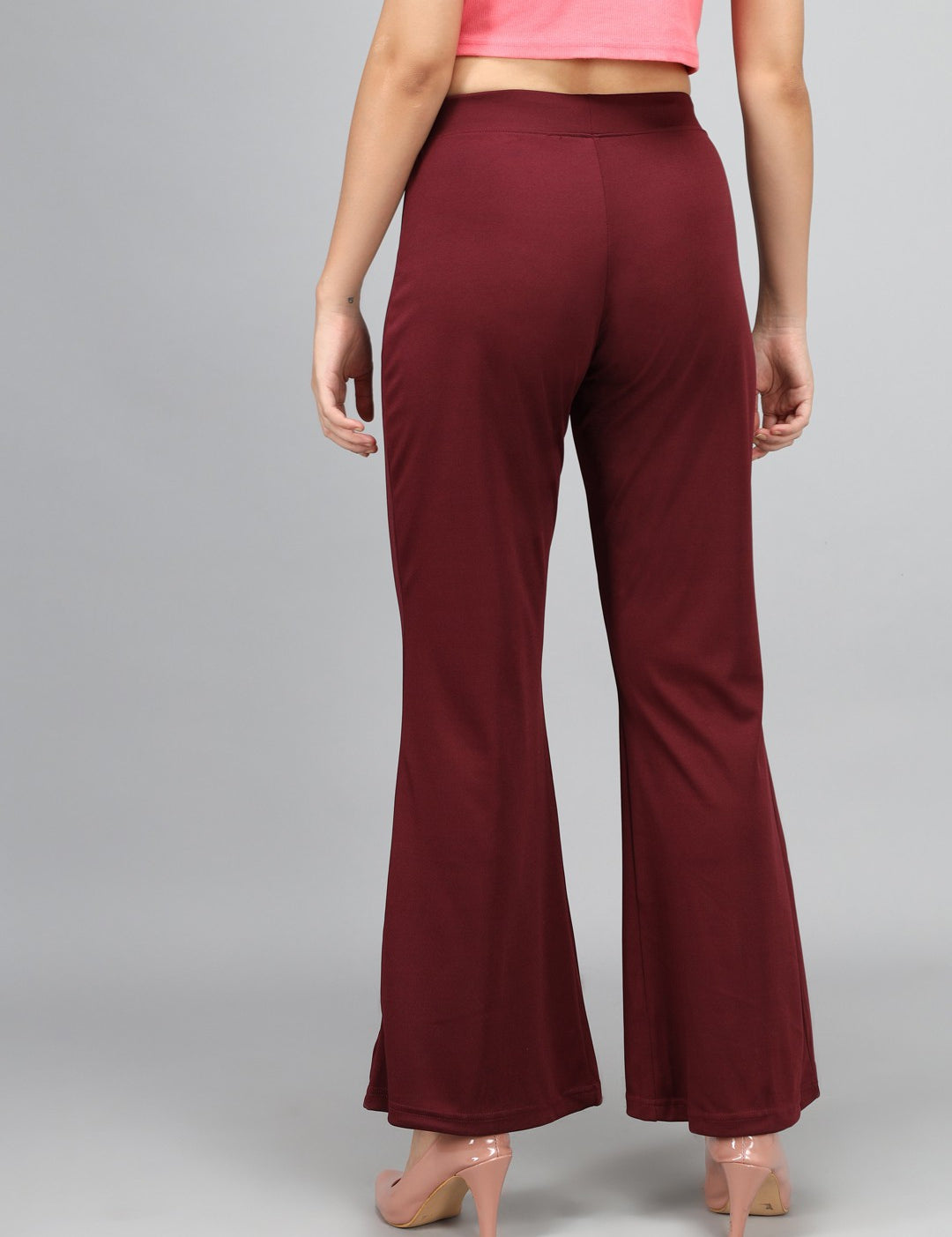 KOTTY Flared Women Maroon Trousers 