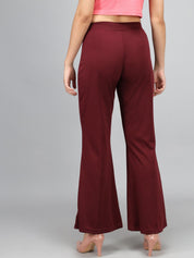KOTTY Flared Women Maroon Trousers 
