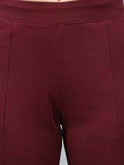 KOTTY Flared Women Maroon Trousers 