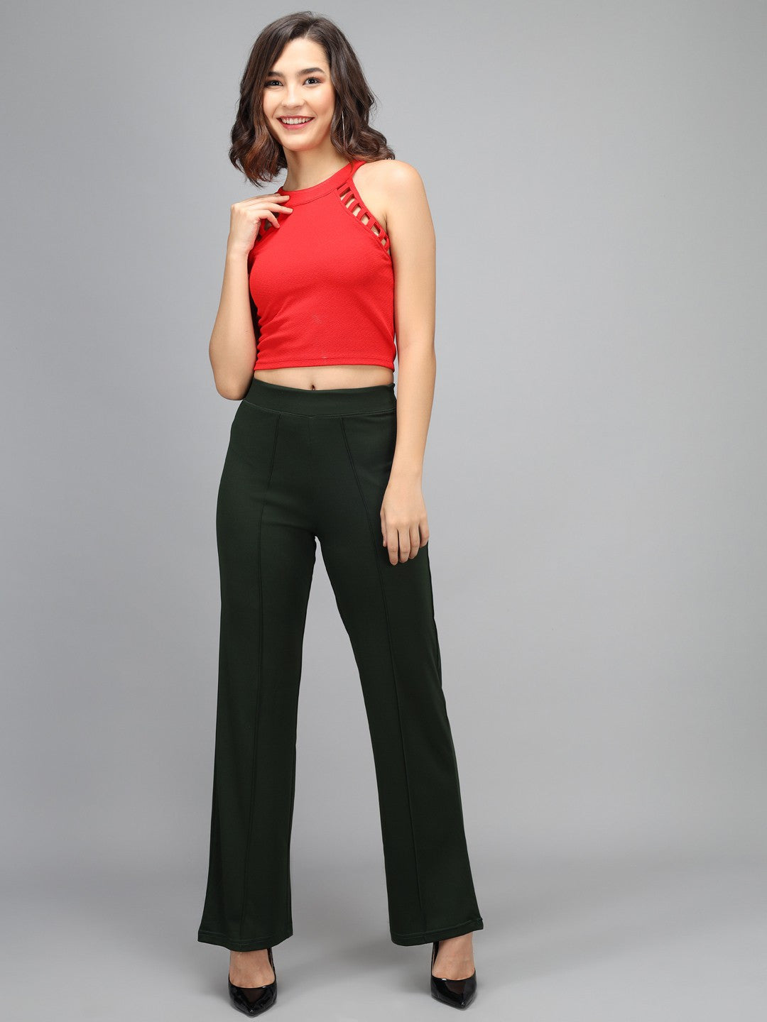KOTTY Regular Fit Women Green Trousers 