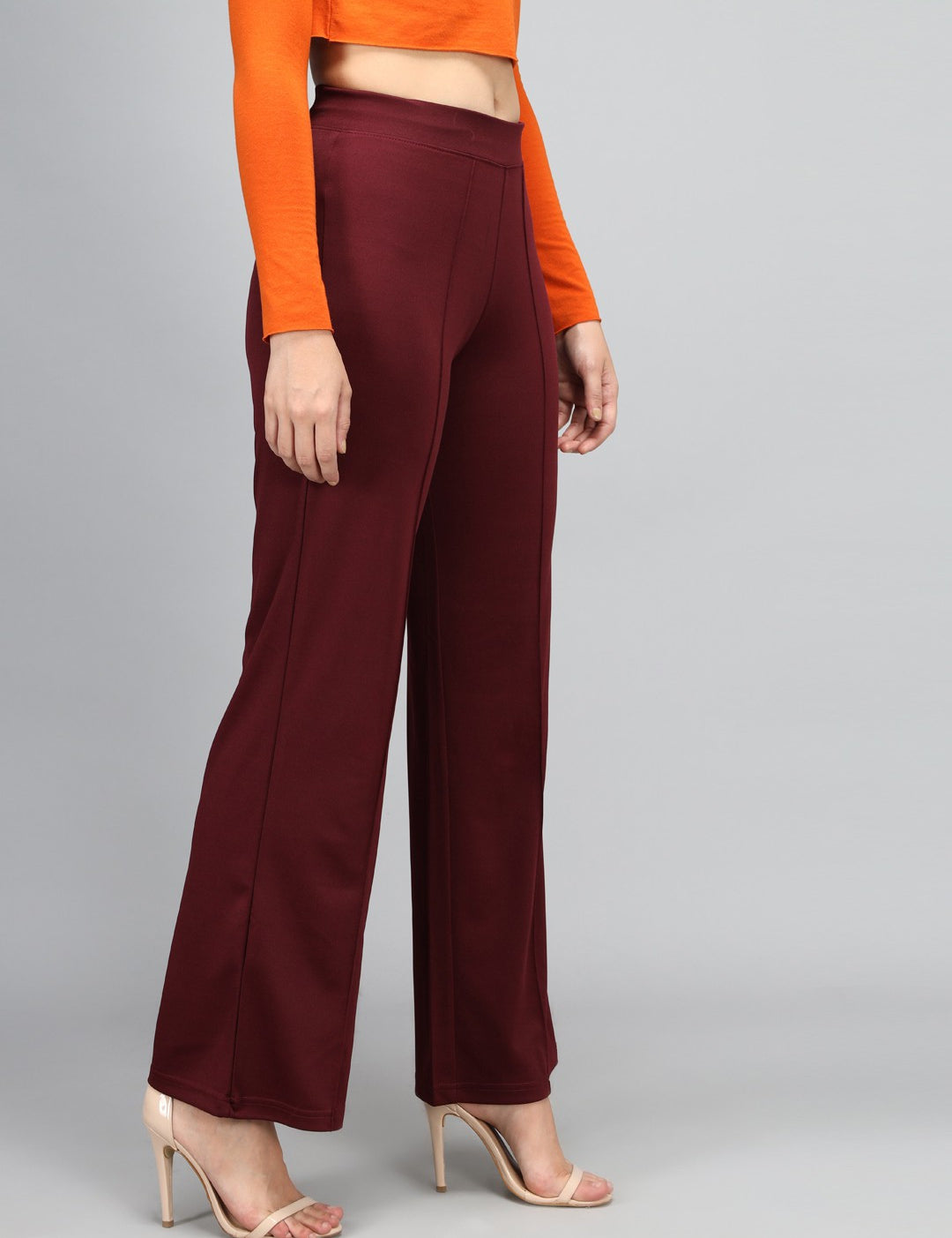 KOTTY Regular Fit Women Maroon Trousers 