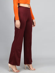 KOTTY Regular Fit Women Maroon Trousers 