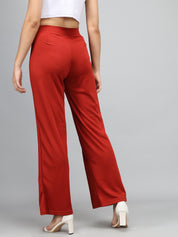 KOTTY Regular Fit Women Maroon Trousers 