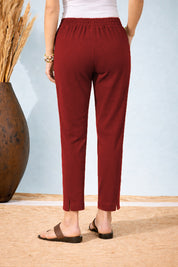 Women's Maroon Formal Pants