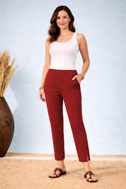 Women's Maroon Formal Pants