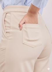 Women's White Wide Leg Cropped Pants