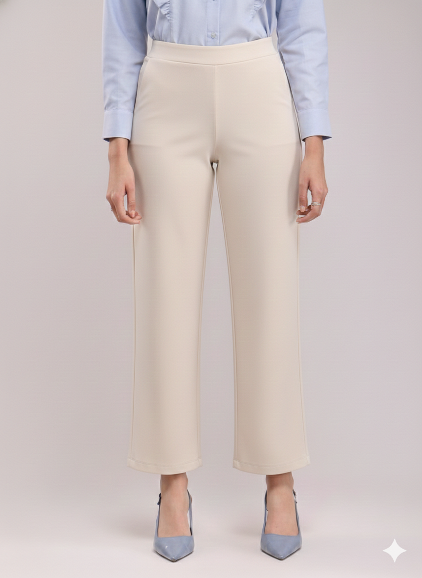 Women's White Wide Leg Cropped Pants