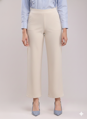Women's White Wide Leg Cropped Pants