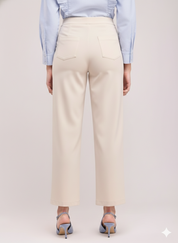 Women's White Wide Leg Cropped Pants