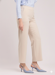 Women's White Wide Leg Cropped Pants