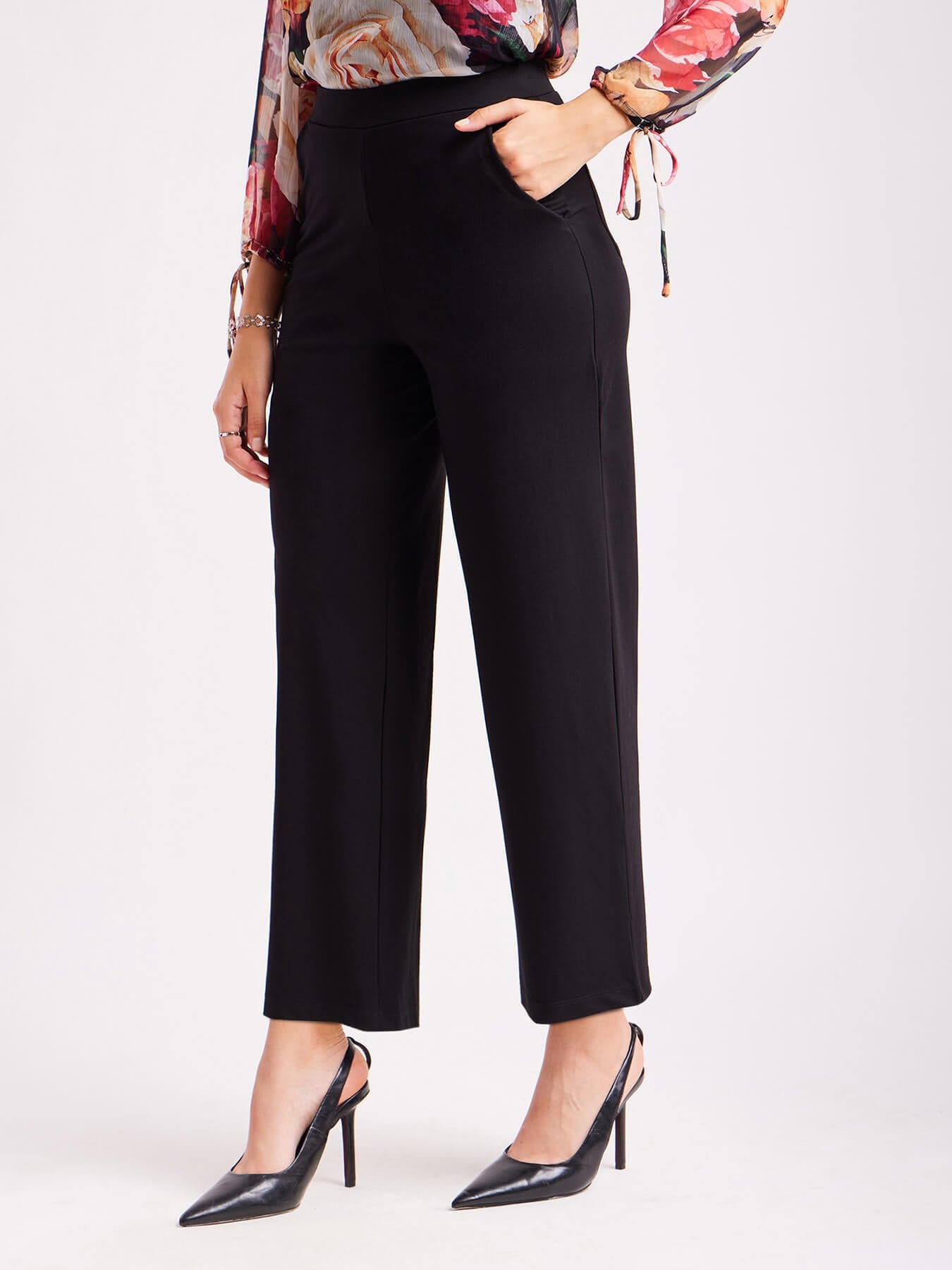 Women's Black Wide Leg Dress Pants