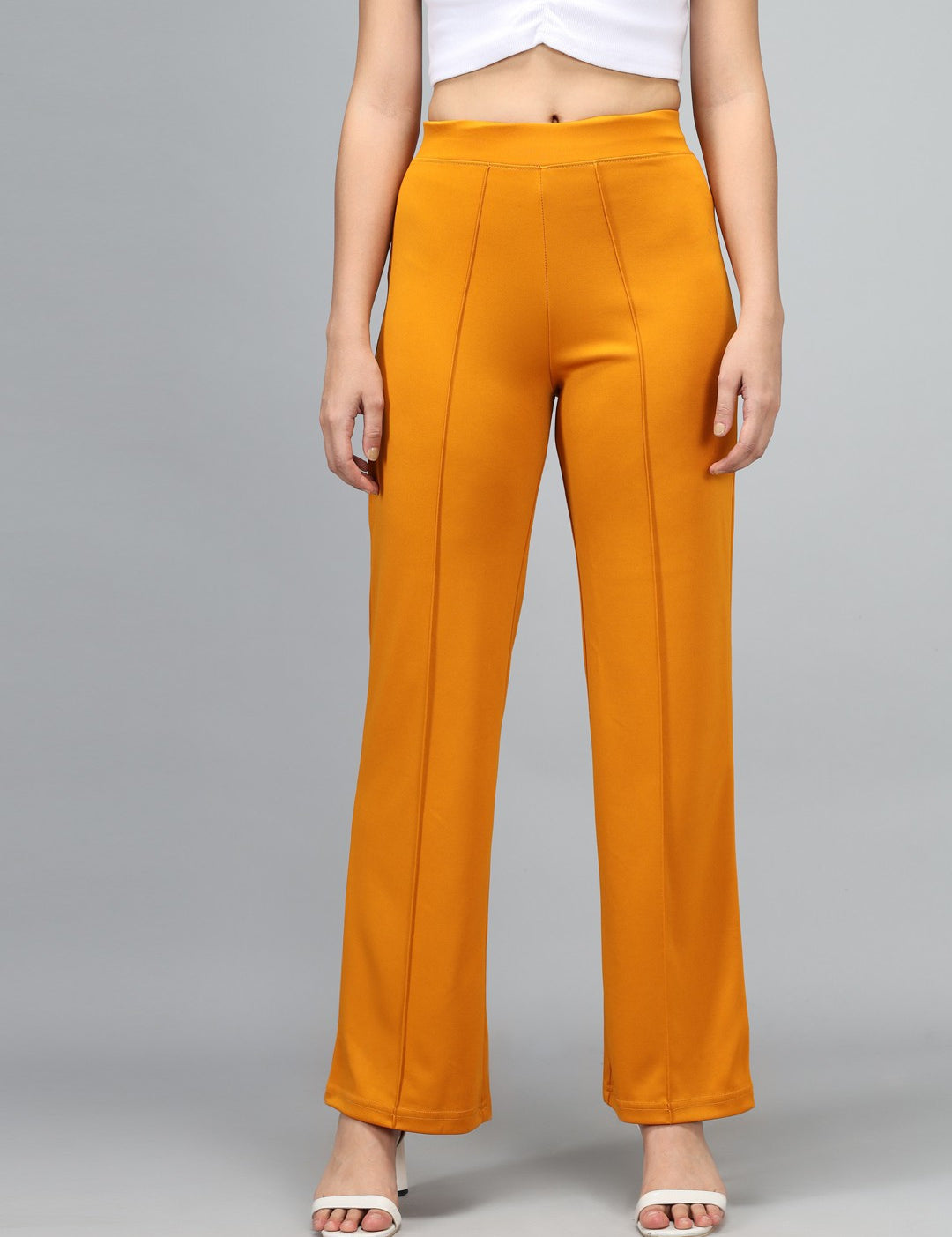 KOTTY Regular Fit Women Yellow Trousers 