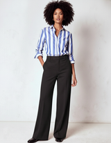 Women Black High Waist Wide Leg Pants