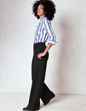 Women Black High Waist Wide Leg Pants