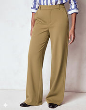 High-Waisted Camel Wide-Leg Trousers