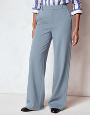 High-Waisted Light Blue Wide-Leg Trousers