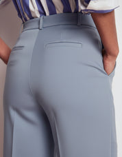 High-Waisted Light Blue Wide-Leg Trousers