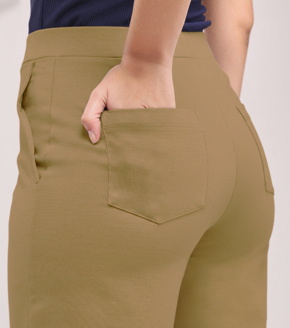 Olive High Waist Straight Leg Women‚Äôs Pants
