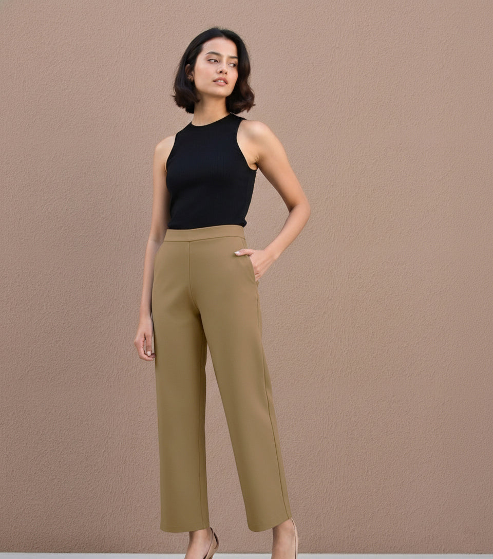 Olive High Waist Straight Leg Women‚Äôs Pants