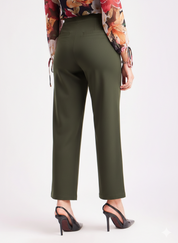 Olive Green High Waist Straight Fit Pants