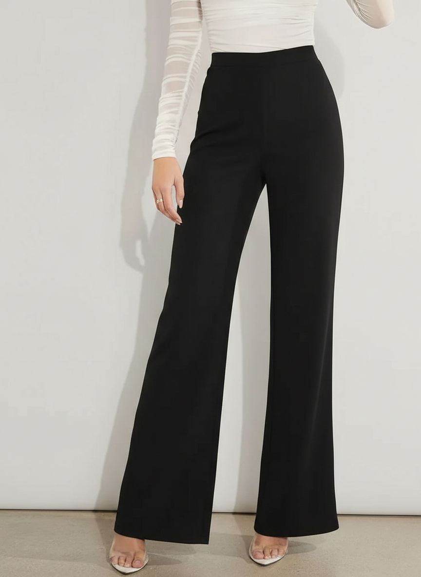 Women's High Waisted Wide Leg Black Dress Pants