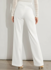 Women's Cream High Waisted Wide Leg Pants