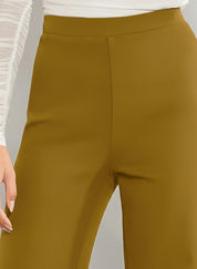 Women's Mustard High Waisted Wide Leg Pants