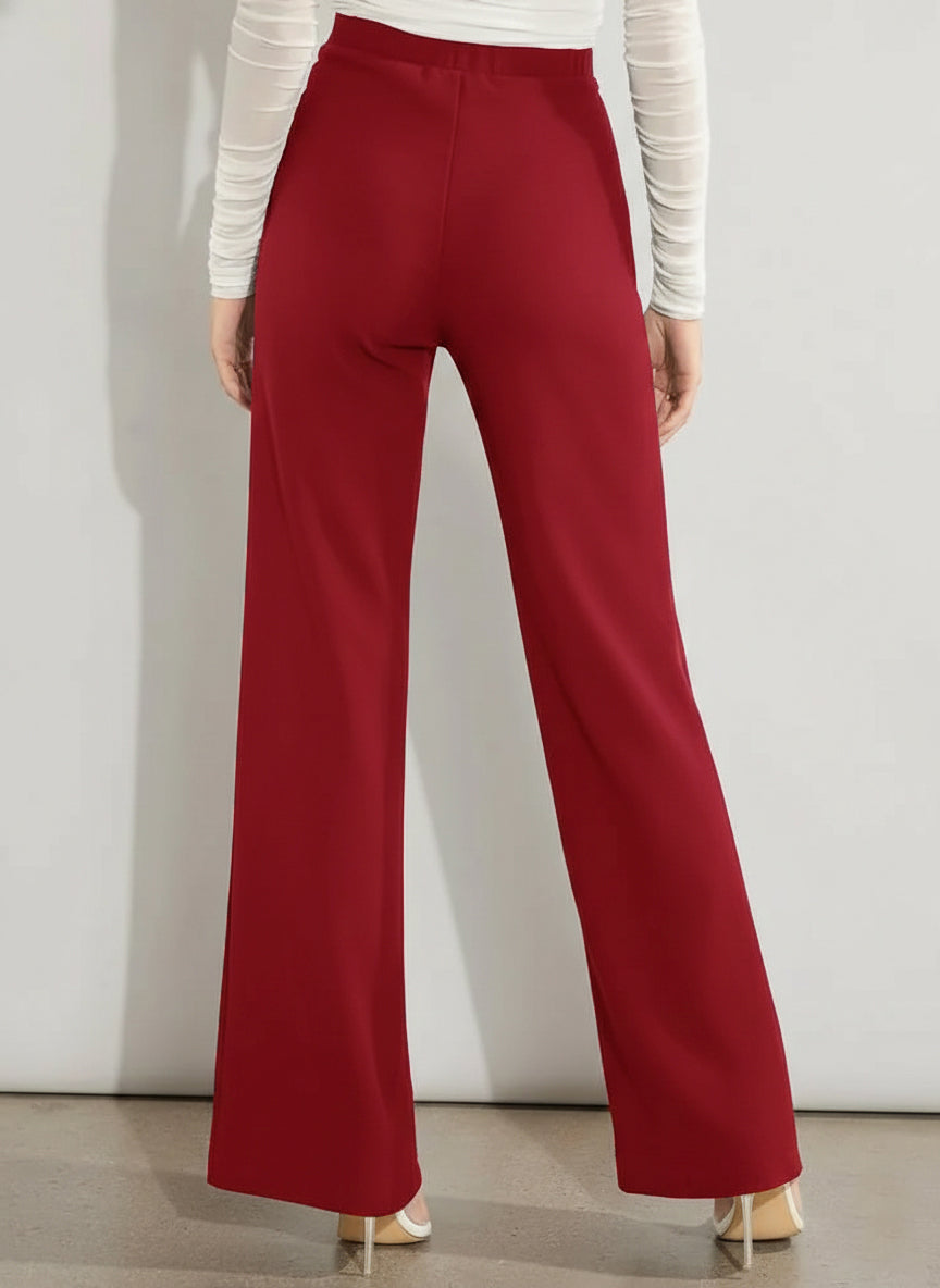 High-Waisted Wide-Leg Red Palazzo Pants