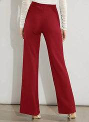 High-Waisted Wide-Leg Red Palazzo Pants