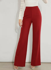 High-Waisted Wide-Leg Red Palazzo Pants