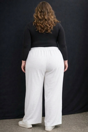 Women's Plus Size Off-White Wide Leg Pants