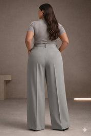 Plus Size Women’s Grey Wide Leg Palazzo Pants