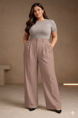 Plus Size Women’s Dirty Pink Wide Leg Palazzo Pants