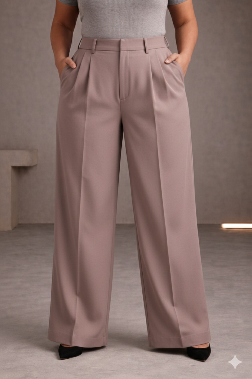 Plus Size Women’s Dirty Pink Wide Leg Palazzo Pants