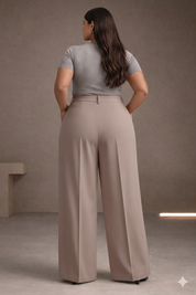Plus Size Women’s Dirty Pink Wide Leg Palazzo Pants