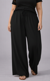Plus Size Women’s Black Wide Leg Palazzo Pants