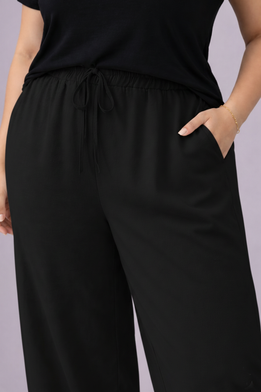 Plus Size Women’s Black Wide Leg Palazzo Pants