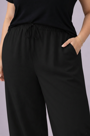 Plus Size Women’s Black Wide Leg Palazzo Pants