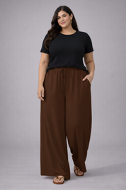 Plus Size Women’s Brown Wide Leg Palazzo Pants