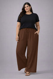 Plus Size Women’s Brown Wide Leg Palazzo Pants