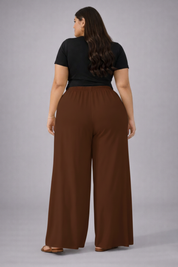 Plus Size Women’s Brown Wide Leg Palazzo Pants
