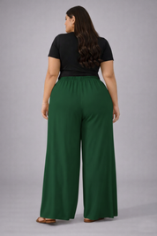 Plus Size Women’s Forest Green Wide Leg Palazzo Pants