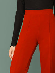 KOTTY Regular Fit Women Maroon Trousers 