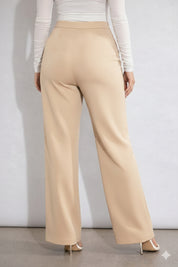Women’s Beige High Waist Wide Leg Pants
