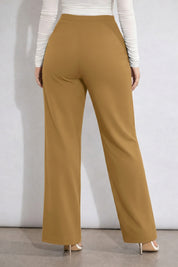 Women’s Camel High Waist Wide Leg Pants
