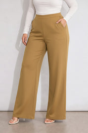 Women’s Camel High Waist Wide Leg Pants